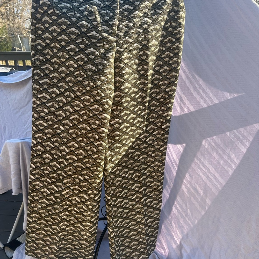 Trina Turk Black and Cream Geometric Sadie Pants